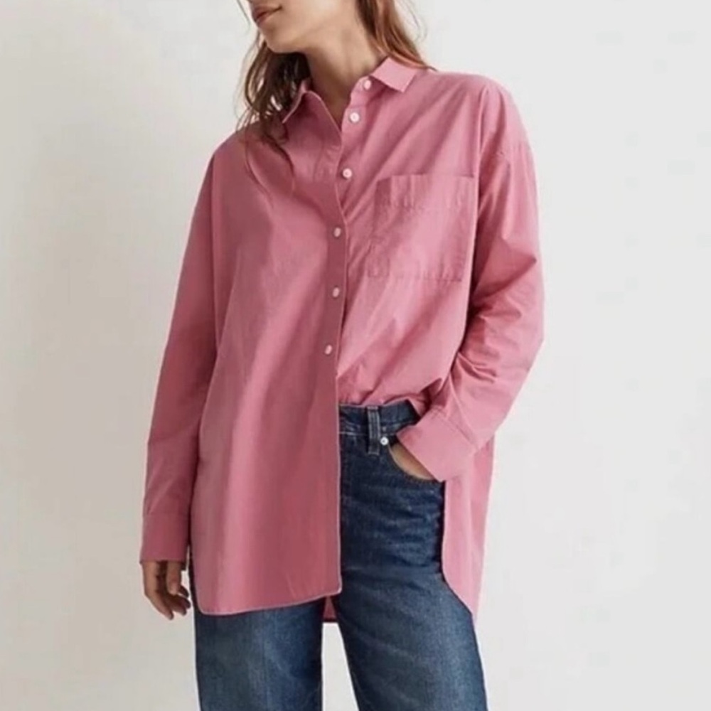 Madewell The Signature Poplin Oversized Shirt Size XS